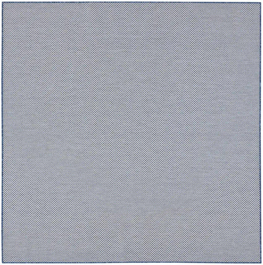 8' Blue and Ivory Indoor Outdoor Area Rug Photo 3