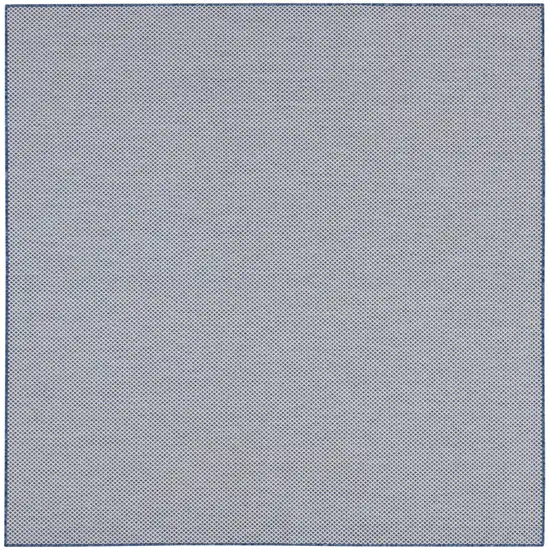 8' Blue and Ivory Indoor Outdoor Area Rug Photo 1
