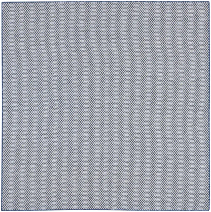 8' Blue and Ivory Indoor Outdoor Area Rug Photo 1