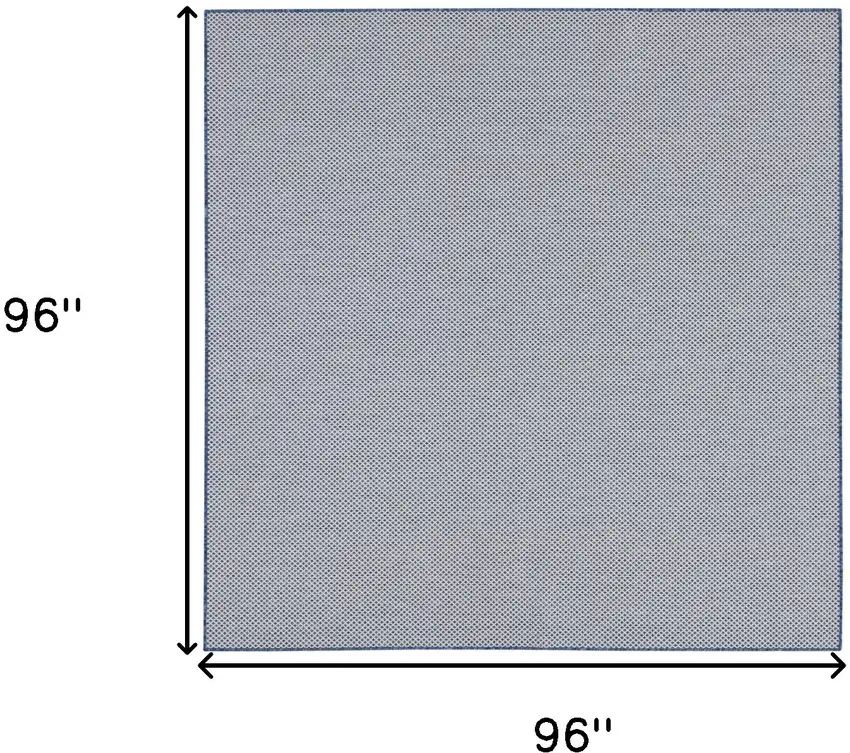 8' Blue Square Geometric Power Loom Area Rug Photo 8