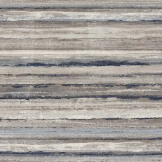 8' Blue Striped Runner Rug Photo 4