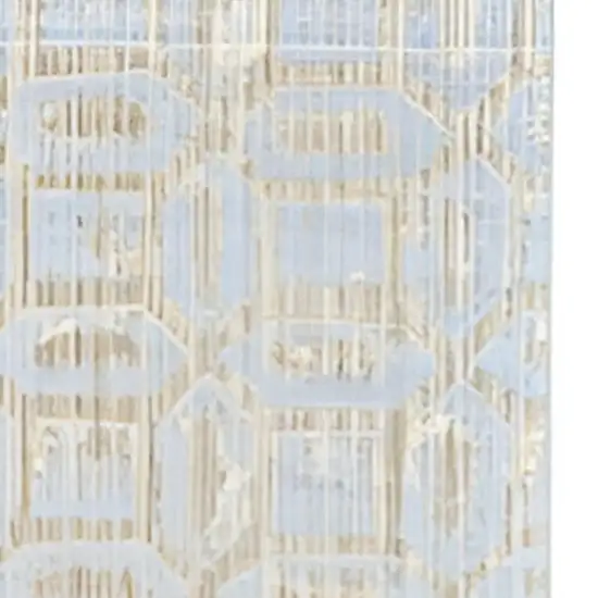 8' Blue Taupe And Ivory Floral Distressed Stain Resistant Runner Rug Photo 6