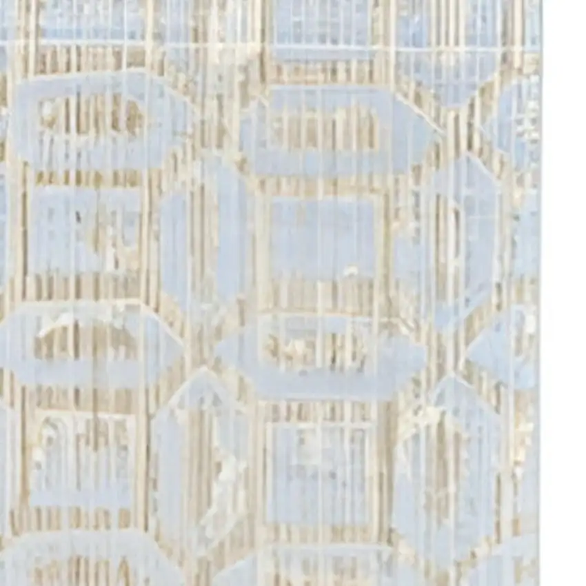 8' Blue Taupe And Ivory Floral Distressed Stain Resistant Runner Rug Photo 6