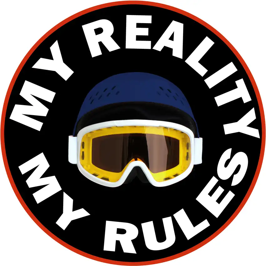 5' Blue White And Gold Snow Goggles Youthful Washable Round Rug Photo 2