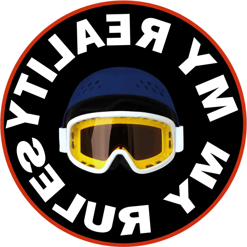 5' Blue White And Gold Snow Goggles Youthful Washable Round Rug Photo 3