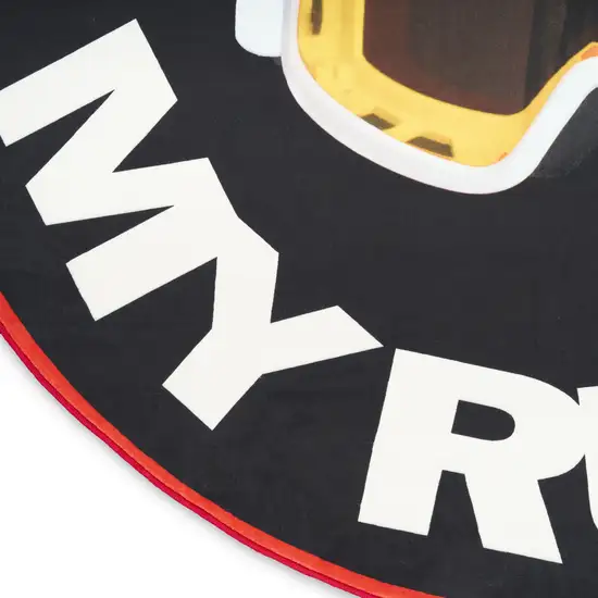 5' Blue White And Gold Snow Goggles Youthful Washable Round Rug Photo 9