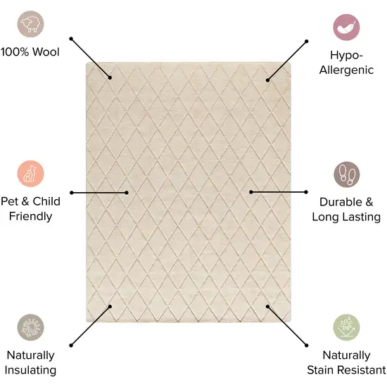 6' Blue Wool Geometric Hand Woven Runner Rug Photo 6