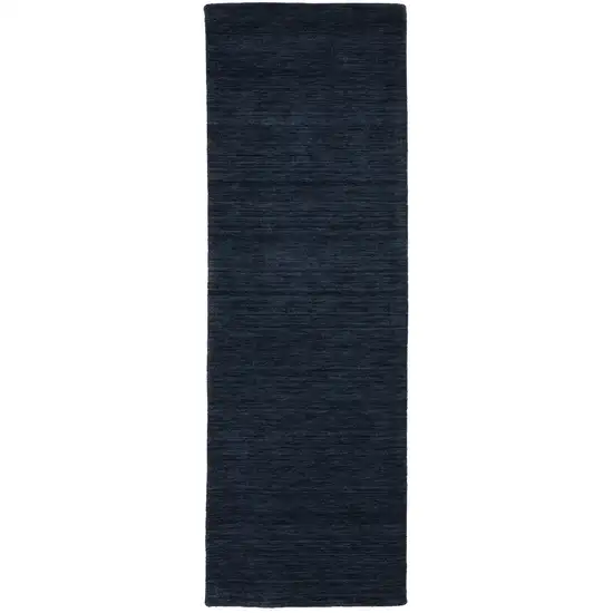 8' Blue Wool Hand Tufted Runner Rug Photo 4
