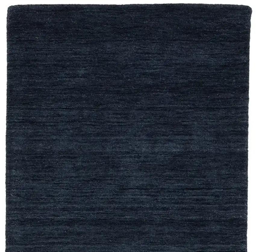 8' Blue Wool Hand Tufted Runner Rug Photo 5