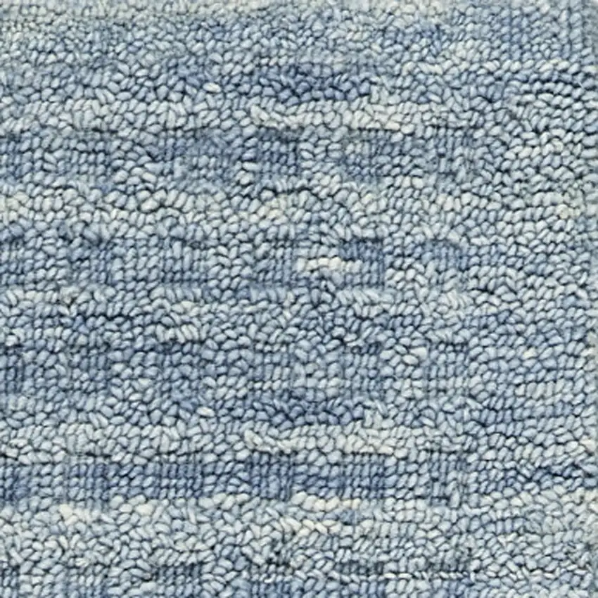 8' Blue Wool Runner Rug Photo 7