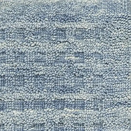 8' Blue Wool Runner Rug Photo 7