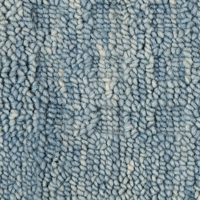 8' Blue Wool Runner Rug Photo 2