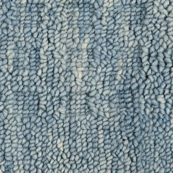 8' Blue Wool Runner Rug Photo 4