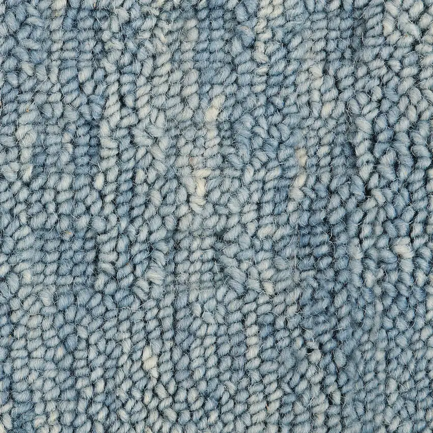 8' Blue Wool Runner Rug Photo 4