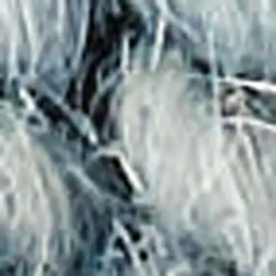 8' Blue Wool Runner Rug Photo 3