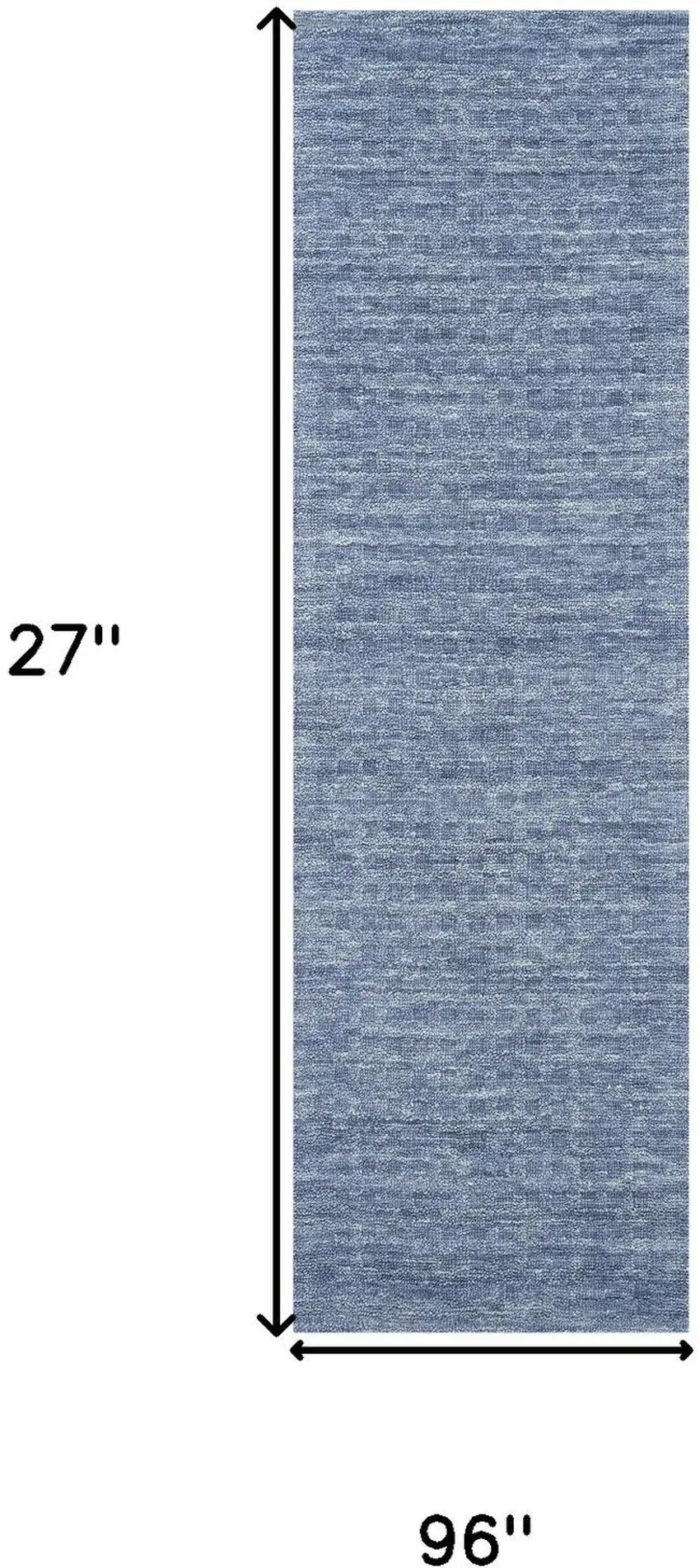 8' Blue Wool Runner Rug Photo 3