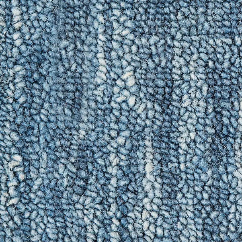 8' Blue Wool Runner Rug Photo 3