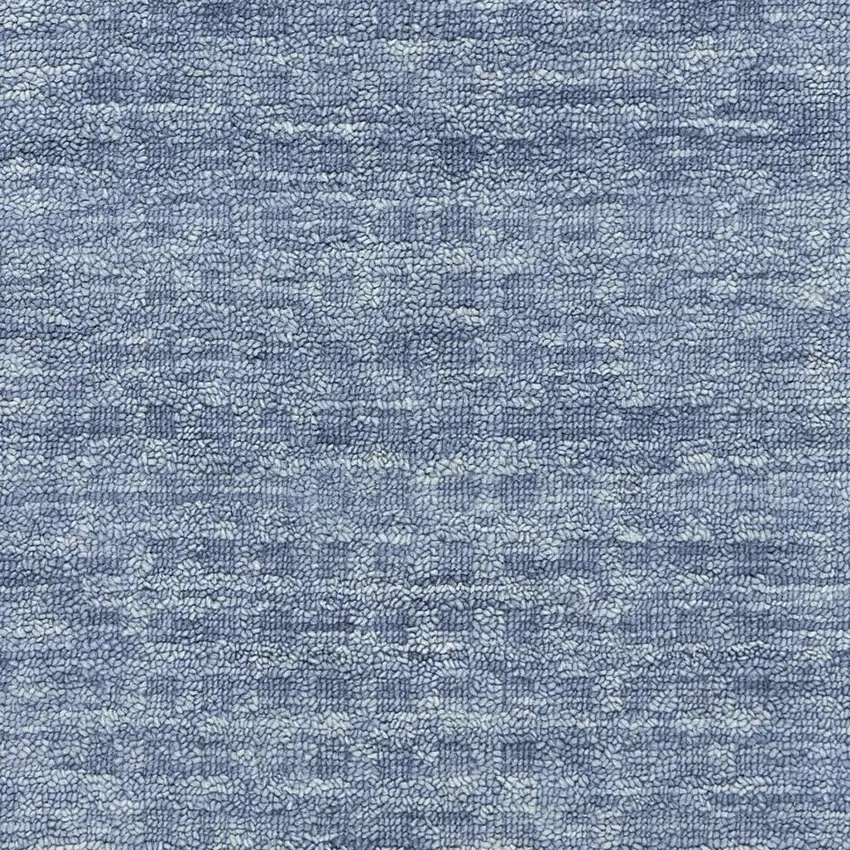8' Blue Wool Runner Rug Photo 8