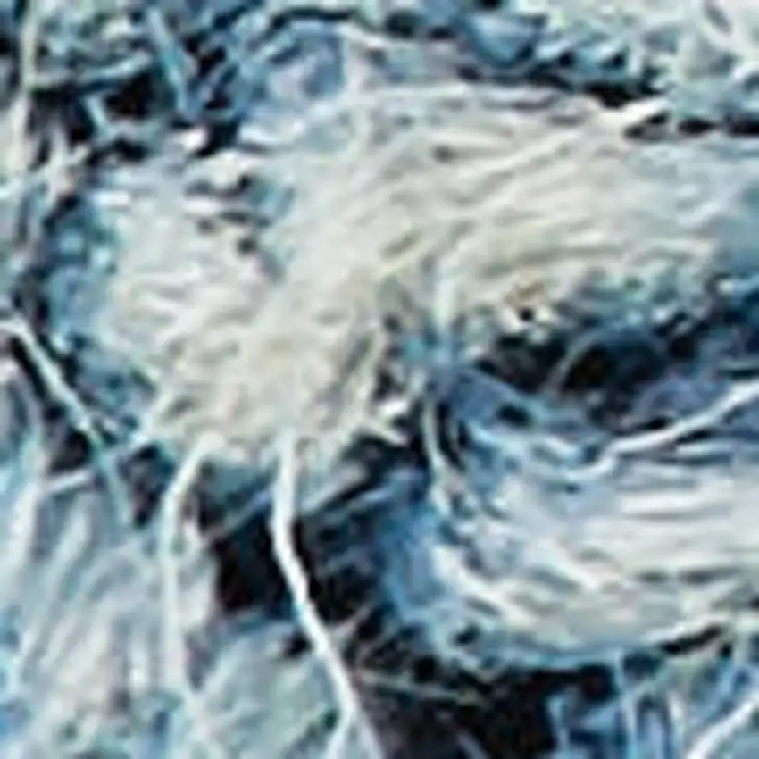 8' Blue Wool Runner Rug Photo 4