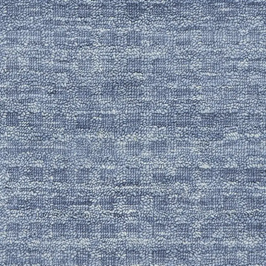 8' Blue Wool Runner Rug Photo 7