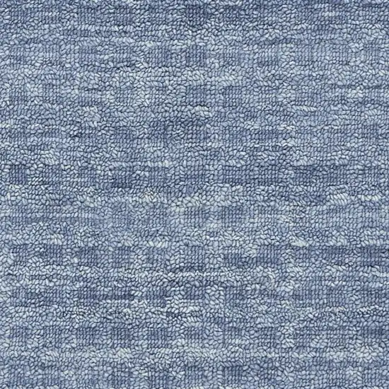 8' Blue Wool Runner Rug Photo 7