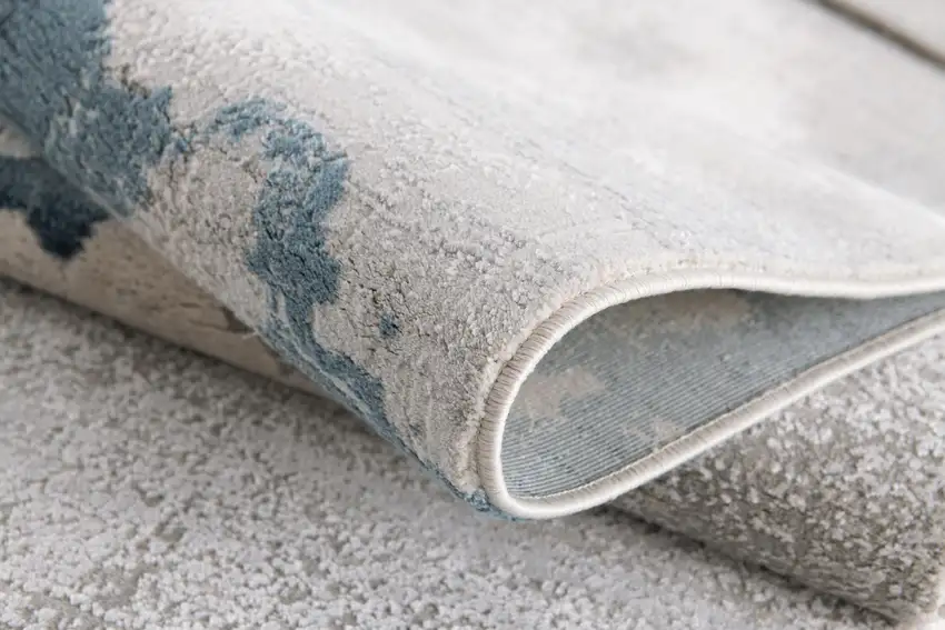 10' Blue and Gray Abstract Washable Non Skid Area Rug Photo 7