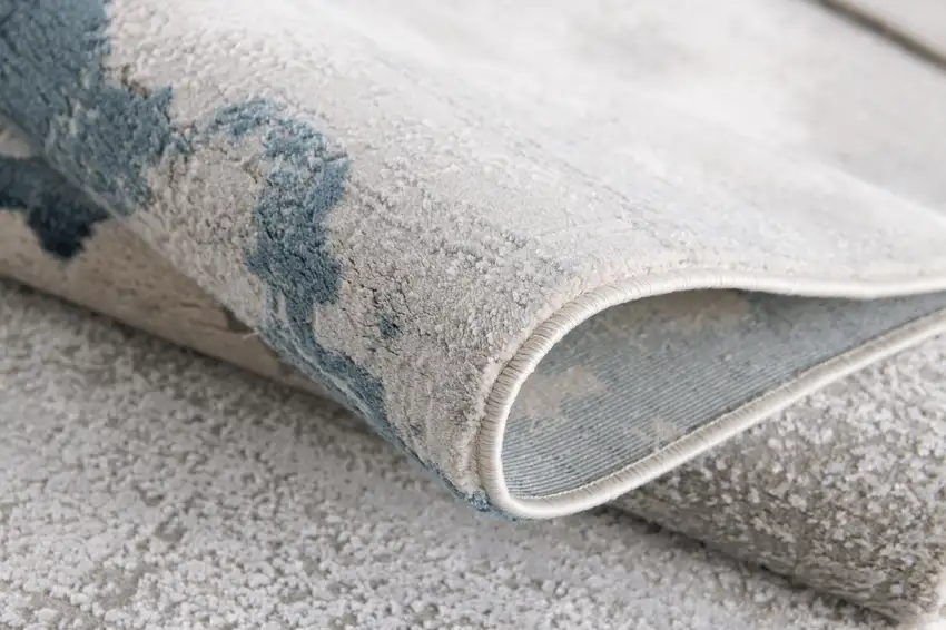 10' Blue and Gray Abstract Washable Non Skid Area Rug Photo 7