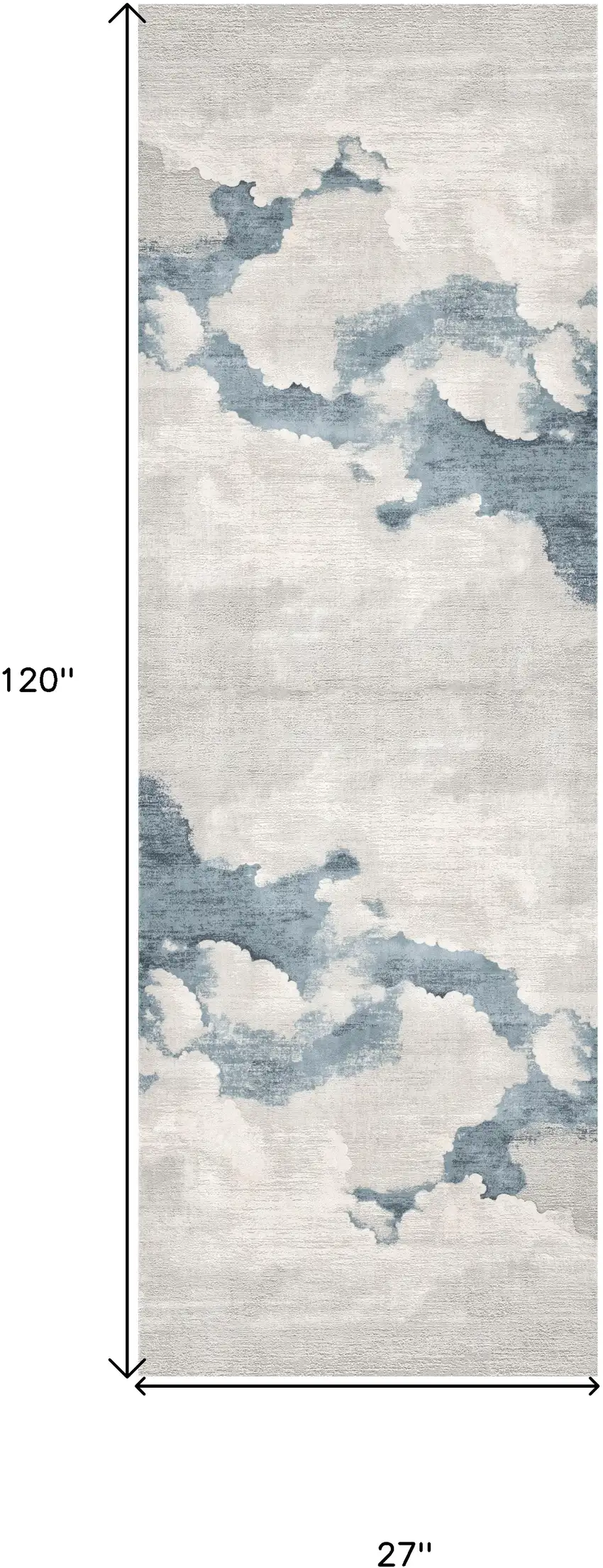 10' Blue and Gray Abstract Washable Non Skid Area Rug Photo 5