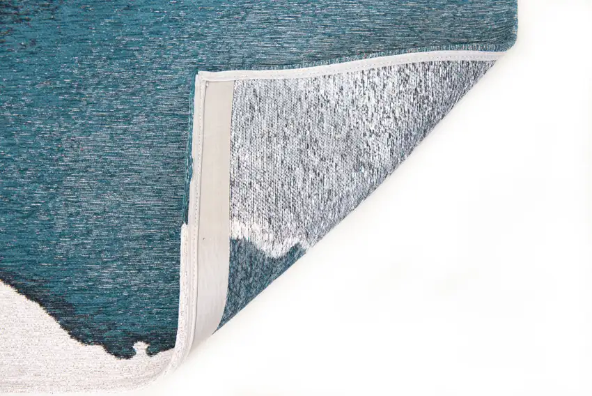 8' Blue and Gray Round Abstract Non Skid Area Rug Photo 4