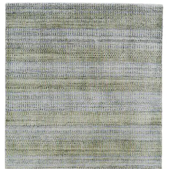 10' Blue and Green Ombre Hand Woven Runner Rug Photo 5