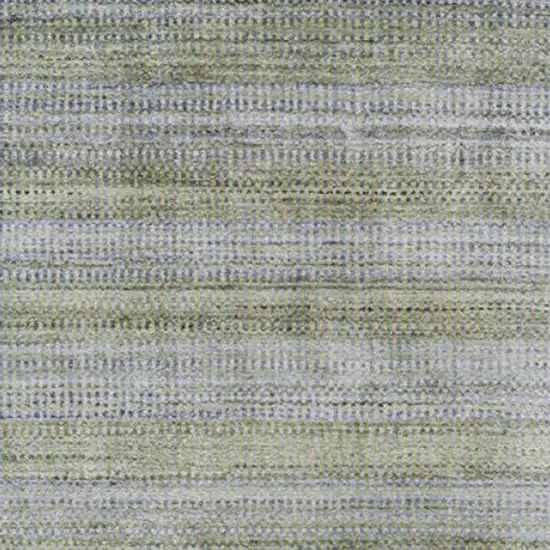 10' Blue and Green Ombre Hand Woven Runner Rug Photo 4