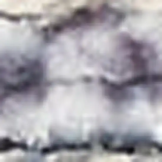 8' Blue and Ivory Floral Power Loom Distressed Washable Runner Rug Photo 3