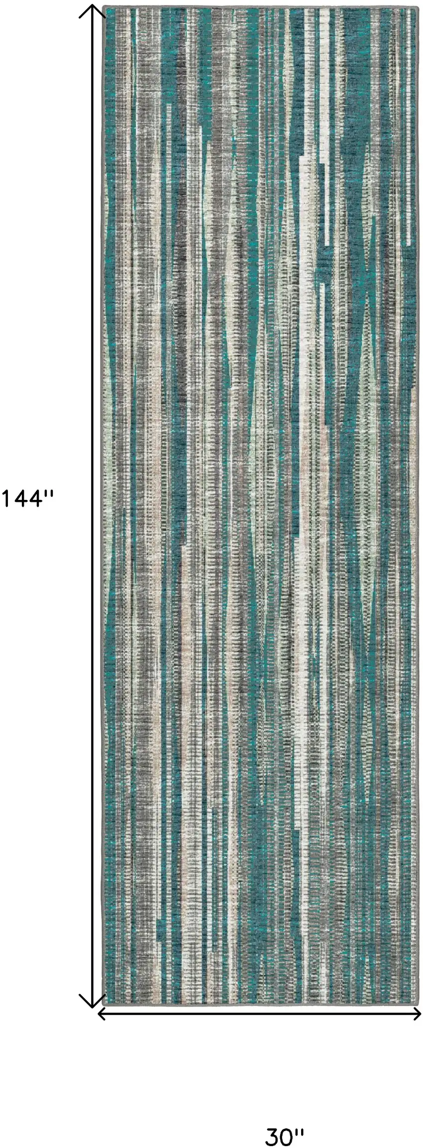 12' Blue and Ivory Ombre Hand Tufted Runner Rug Photo 9