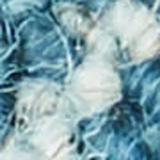 8' Blue and Ivory Wool Geometric Runner Rug Photo 5