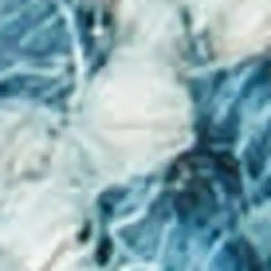 8' Blue and Ivory Wool Geometric Runner Rug Photo 4