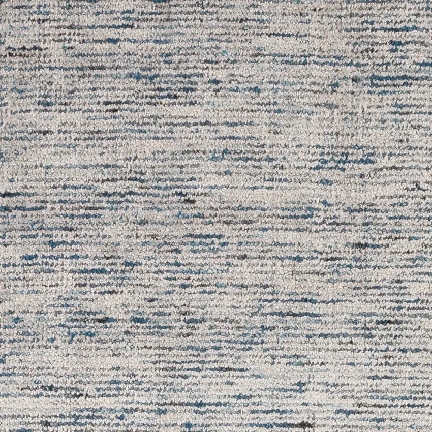 12' Blue and Ivory Wool Hand Loomed Runner Rug Photo 5