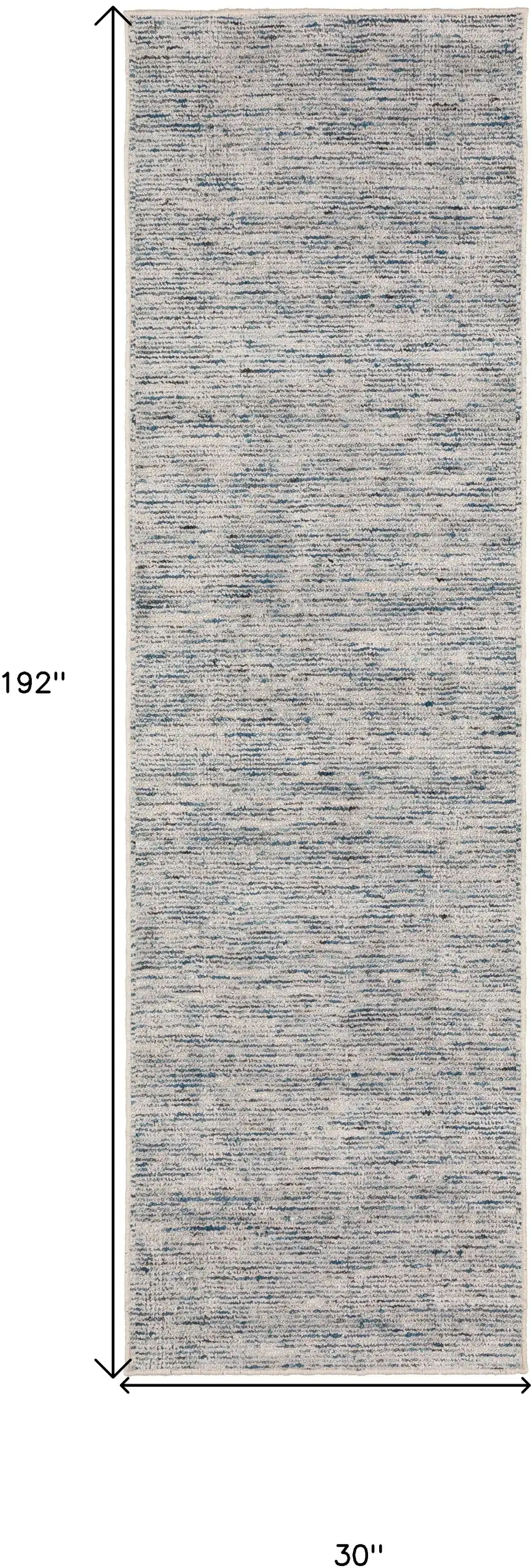 16' Blue and Ivory Wool Hand Loomed Runner Rug Photo 9