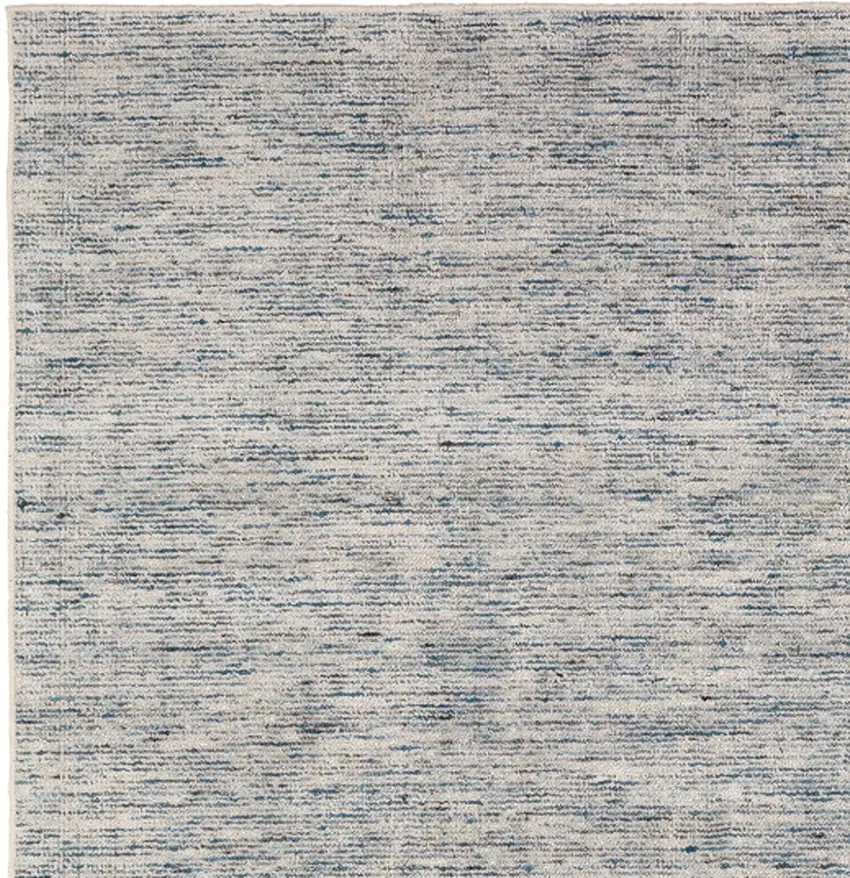 16' Blue and Ivory Wool Hand Loomed Runner Rug Photo 4