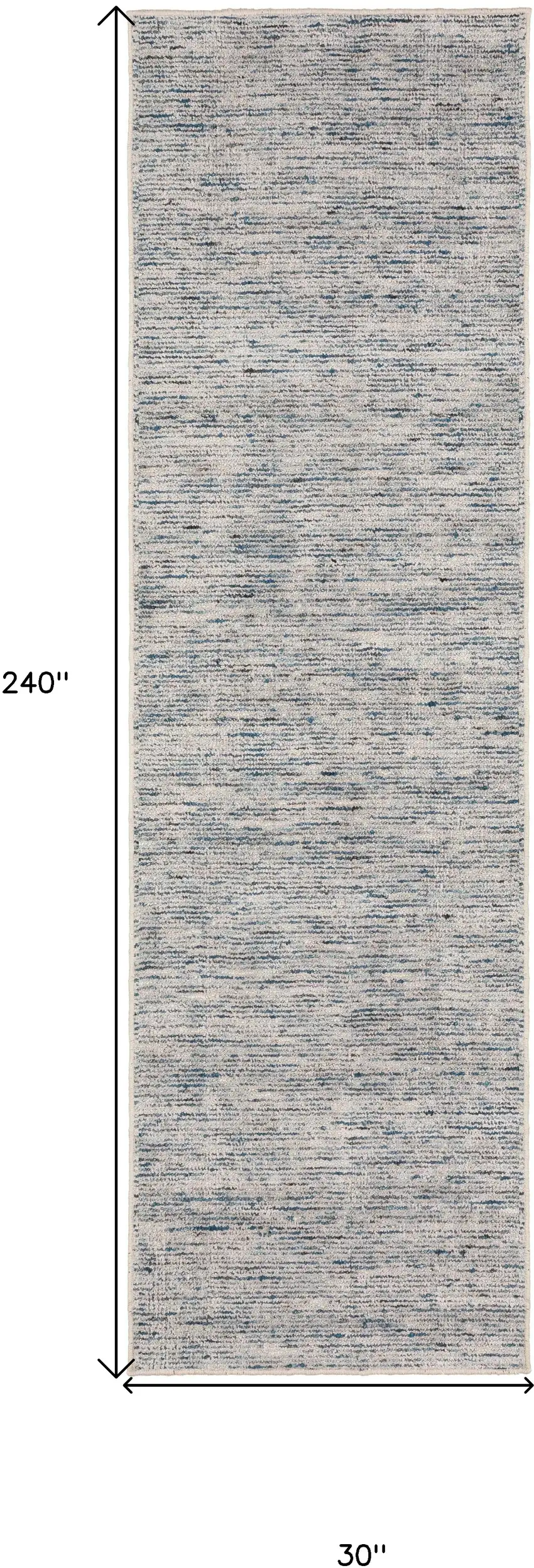 20' Blue and Ivory Wool Hand Loomed Runner Rug Photo 9