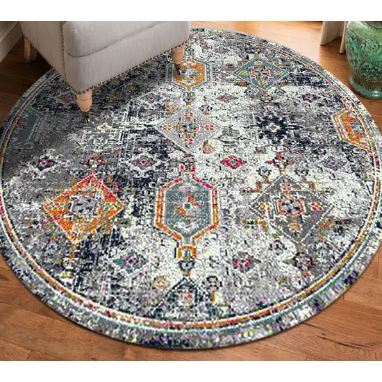 Blue Gray And Rust Area Rug Photo 5