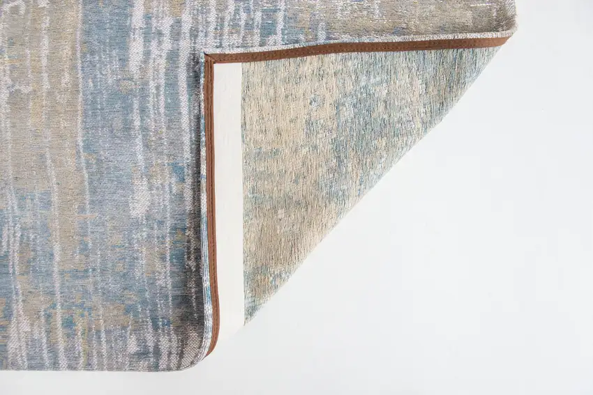 10' Blue and Yellow Abstract Non Skid Area Rug Photo 4