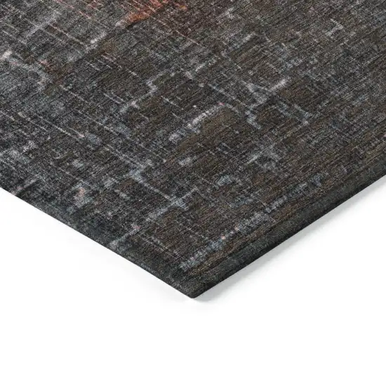 8' Blush And Dark Gray Round Ombre Washable Indoor Outdoor Area Rug Photo 6