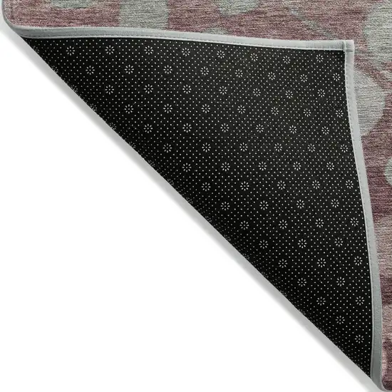 8' Blush And Emerald Round Floral Washable Indoor Outdoor Area Rug Photo 9