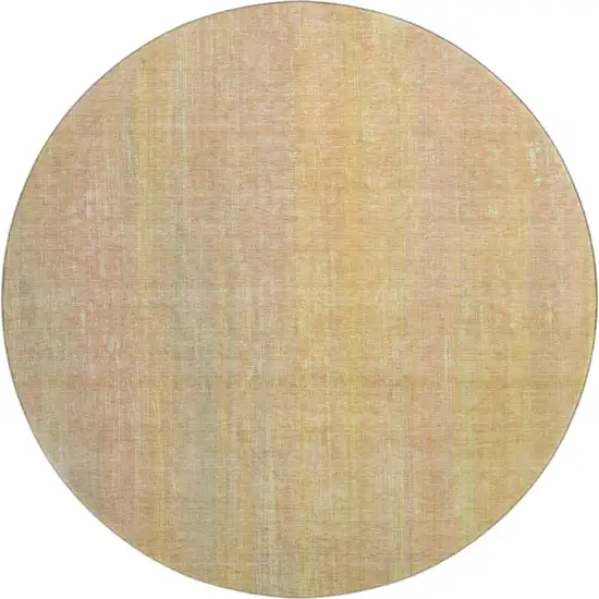 8' Blush And Gold Striped Washable Round Rug With UV Protection Photo 1