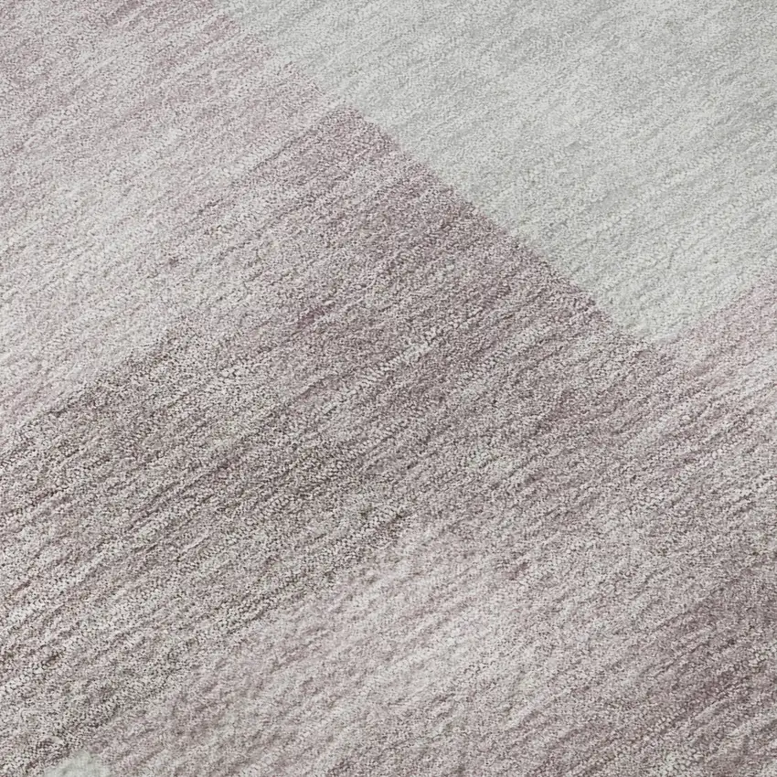 8' Blush And Ivory Abstract Geometric Washable Round Rug With UV Protection Photo 9