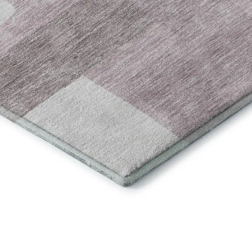 8' Blush And Ivory Abstract Geometric Washable Round Rug With UV Protection Photo 7