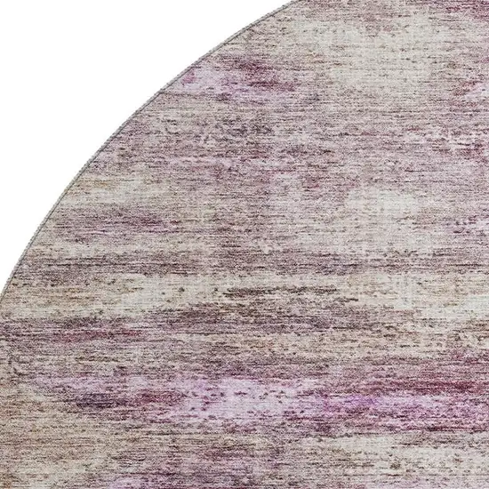 8' Blush And Ivory Abstract Washable Round Rug With UV Protection Photo 2