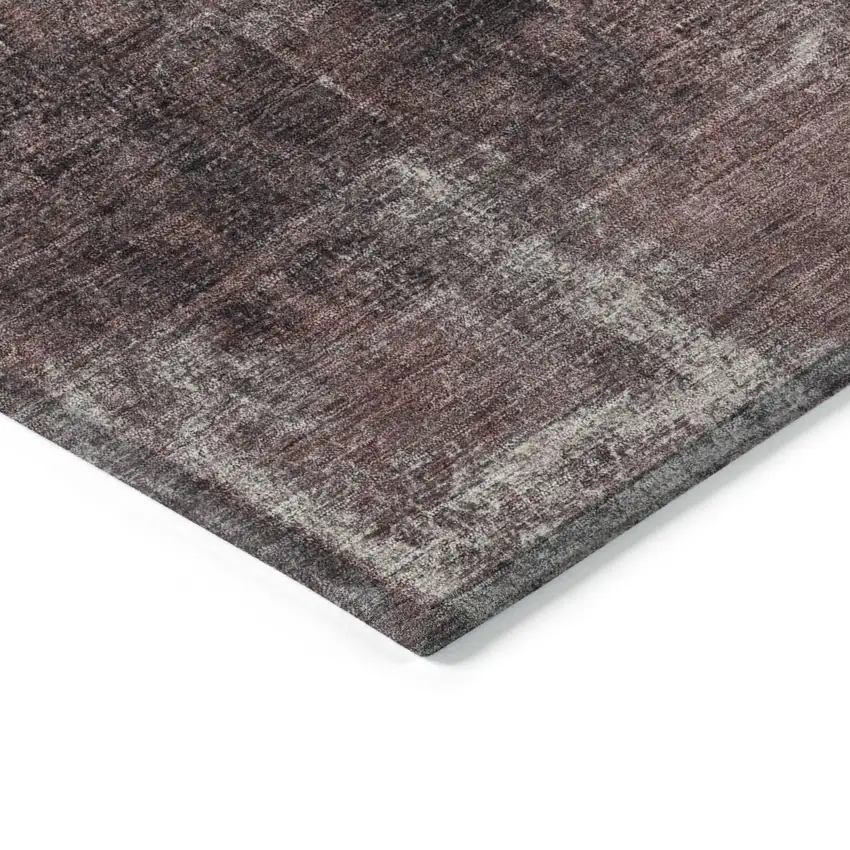 8' Blush And Ivory Round Abstract Washable Indoor Outdoor Area Rug Photo 9