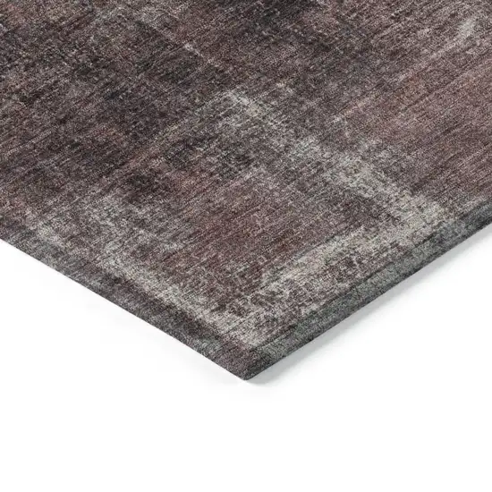 8' Blush And Ivory Round Abstract Washable Indoor Outdoor Area Rug Photo 9