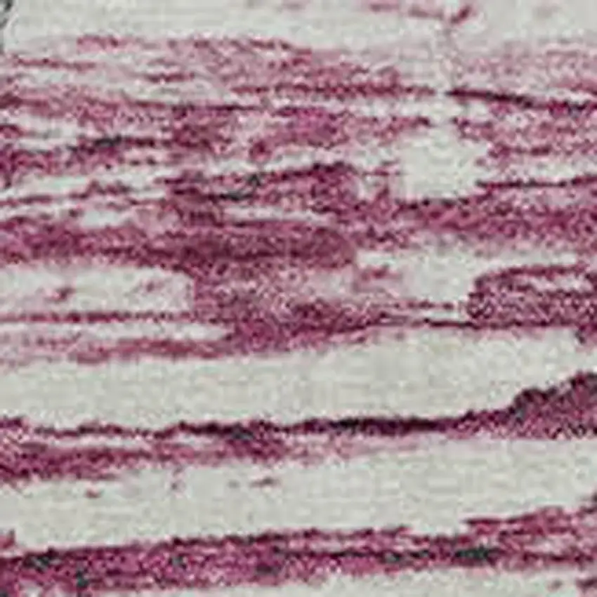 8' Blush And Ivory Striped Washable Round Rug With UV Protection Photo 3